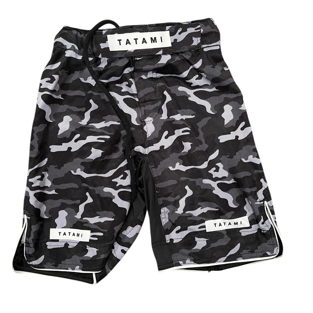 Tatami Kids Camo Shorts - Black and Gray BJJ Brazilian Jiu Jitsu